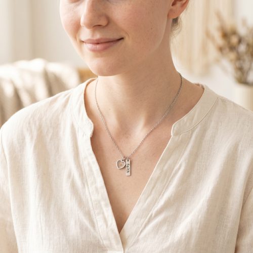 Ketting met mosterdzaadje en faith, lifestyle sfeerbeeld