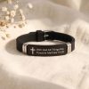 Unisex armband met bijbeltekst Mattheüs 19:26, zwart plaatje